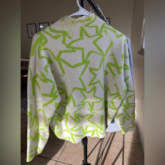 Anthropologie Maeve Lime and Cream Knit Sweater - Picture 2 of 5